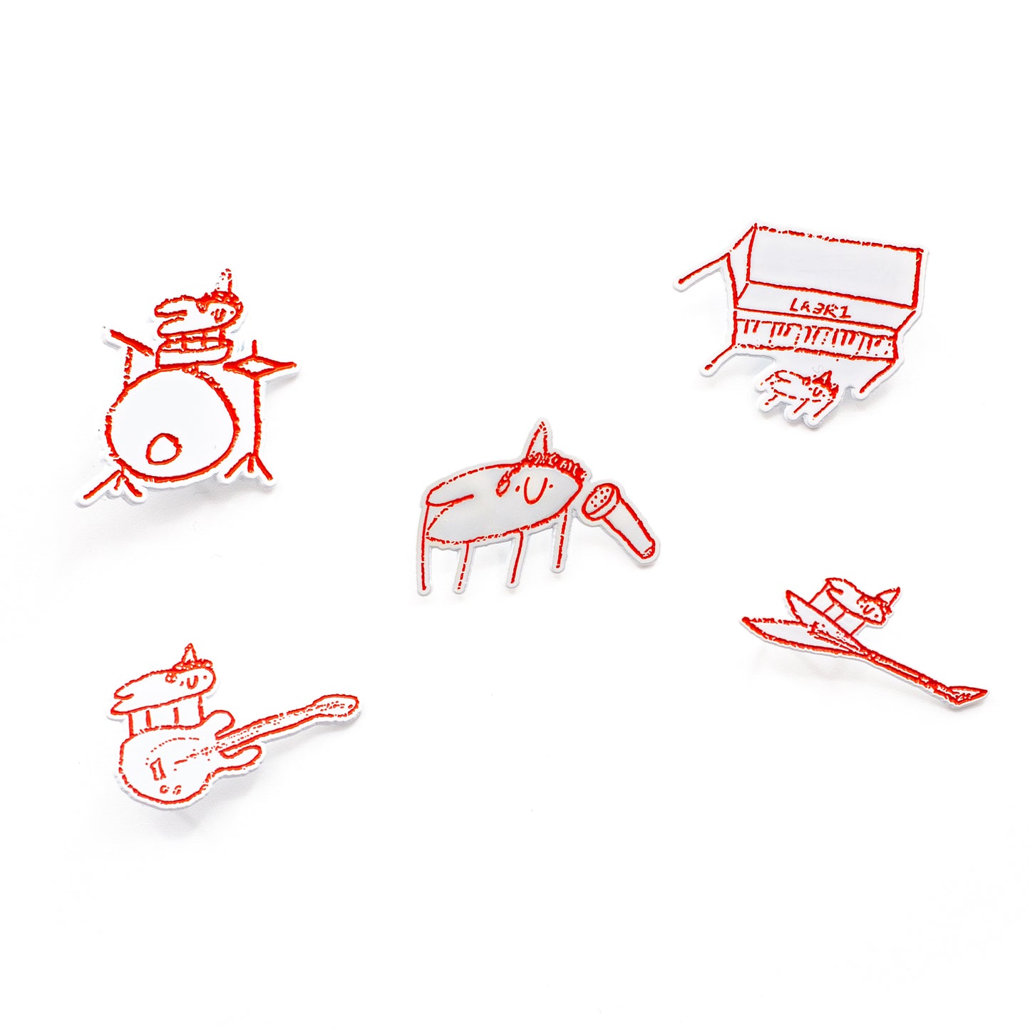 Enamel Pins - Oncle Jazz Poodle Band Pin Set